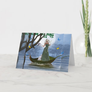 Elf & White Chat sur une carte d'Imaginaire feuill