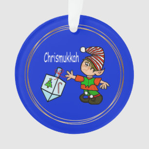 Elfe avec l'ornement Dreidel Chrismukkah