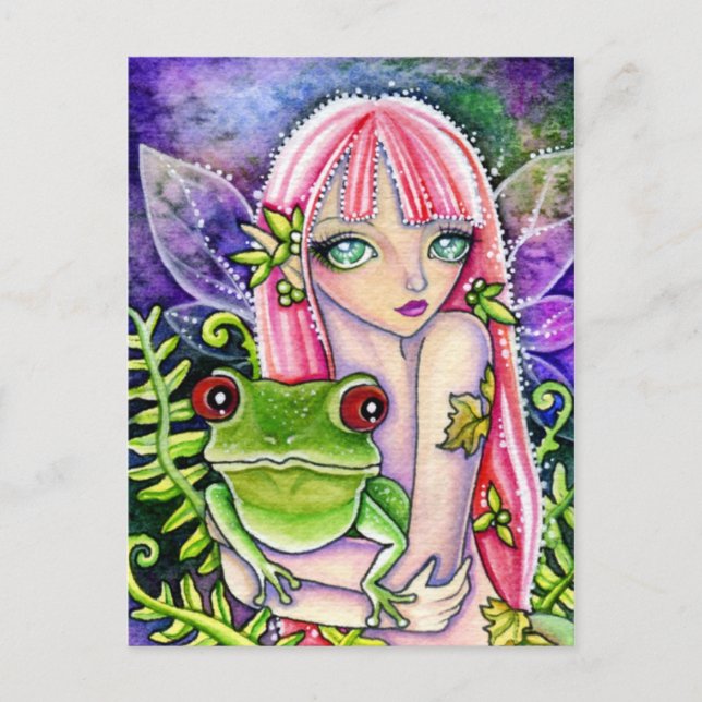 Elfe de grenouille verte - Carte postale (Devant)