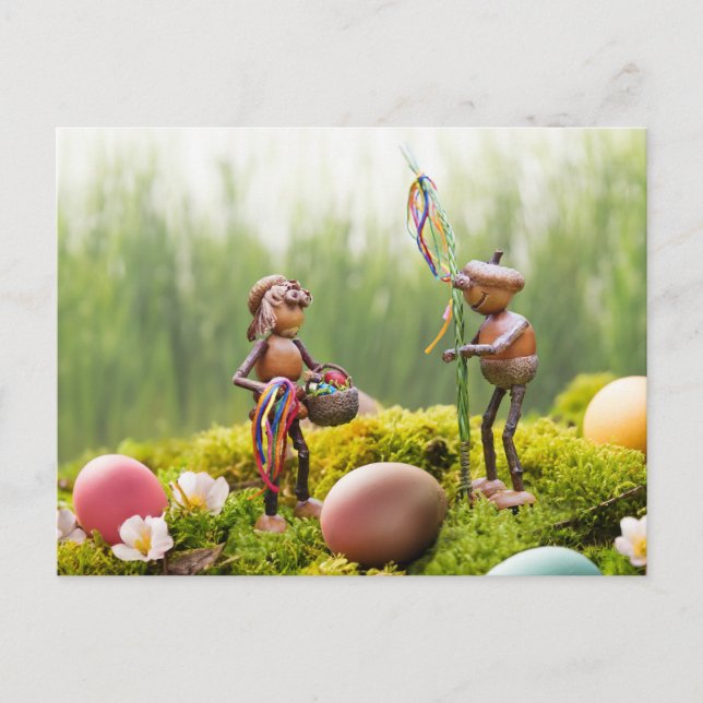 Elfe de maïs avec bâton de Pâques Carte postale de (Devant)