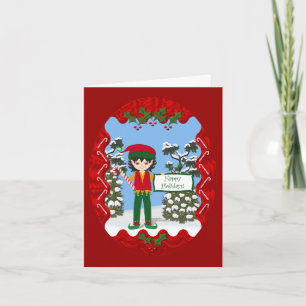 Elfe de Noël avec carte Sucre de canne