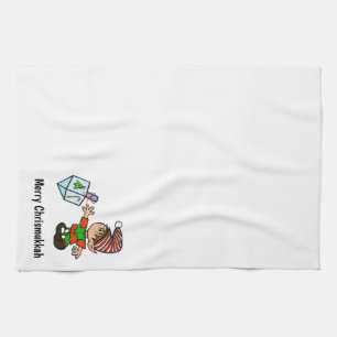 Elfe juif avec Dreidel Chrismukkah Serviette de cu