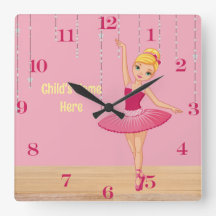 Elise Blonde Ballerina Horloge murale