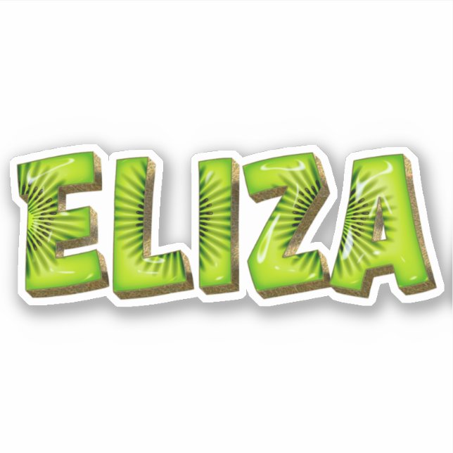 Eliza Nom Autocollant Sticker Design Kiwi (Devant)