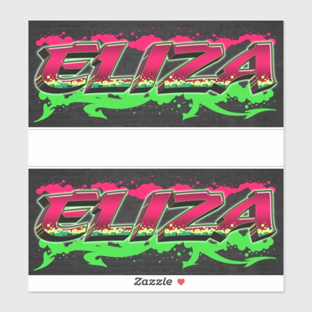 Eliza Prénom Nom Graffiti Autocollants (Feuille)