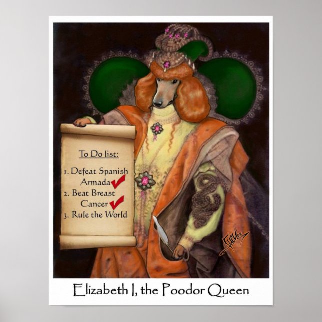 Elizabeth I, Poodor Queen Poster Petit Poster (Devant)