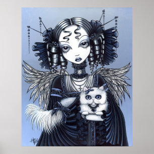 Elizabeth White Persian Cat Angel Poster