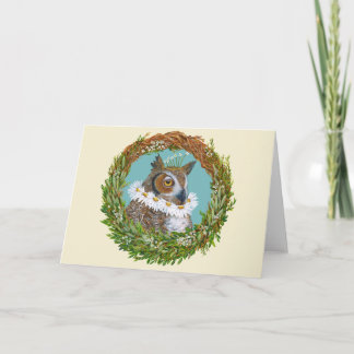 Elizabethan Owl, carte de couronne au printemps
