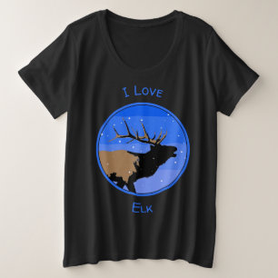 Elk bouillonnant en hiver - Art original de la fau