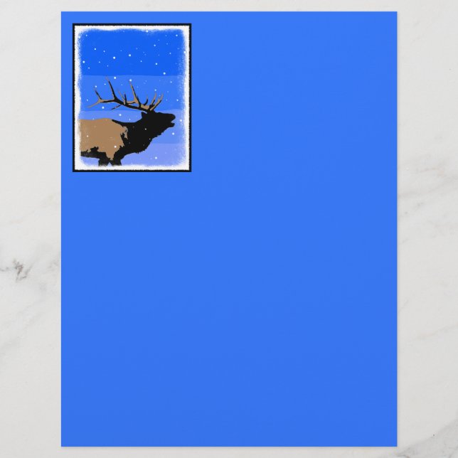 Elk bouillonnant en hiver - Art original de la fau (Devant)