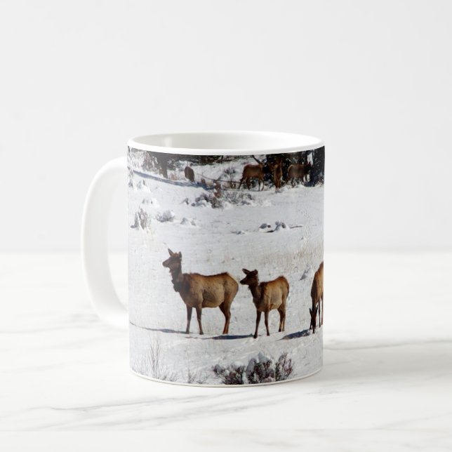 Elk dans la tasse de café de neige (Devant gauche)