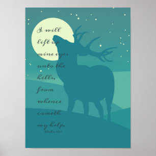 Elk Nature Bible Verse Christian Imprimer Poster