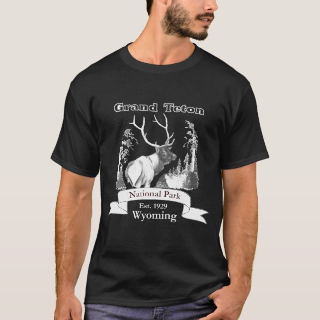 Elk. Parc national de Grand Teton. T-shirt (Devant)