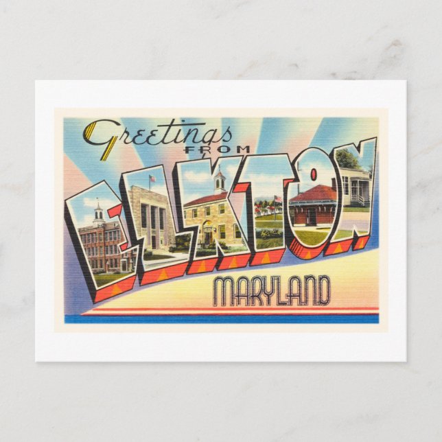 Elkton Maryland MD Vieux Vintage voyage Carte post (Devant)