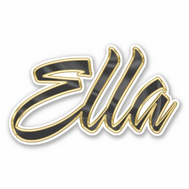 Ella noir or lettrage Autocollant Stickers (Devant)