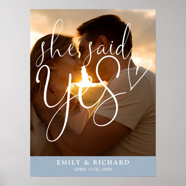 Elle A Dit Oui Affiche de bienvenue Photo Party En (Devant)