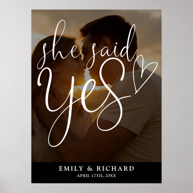 Elle A Dit Oui Affiche de bienvenue Photo Party En (Devant)