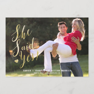 Elle a dit oui ! Faire-part de fiançailles