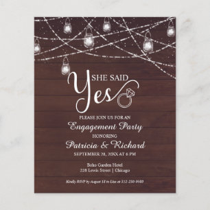 Elle a dit oui Invitation de fête de fiançailles r