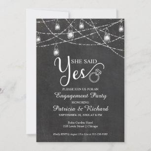 Elle a dit oui Invitation de fête de fiançailles r