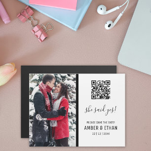 Elle a dit oui ! Modèle photo de code QR Enregistr