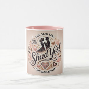 Elle A Dit Oui Mug Mug fiançailles Celebration