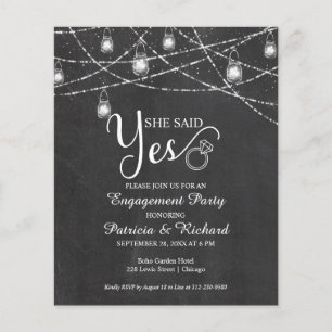 Elle A Dit Oui Rustique Engagement Party Invitatio