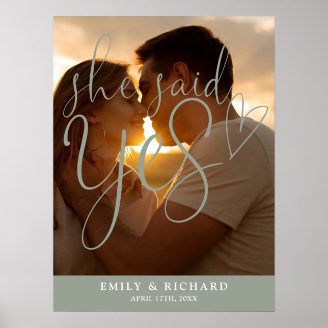 Elle A Dit Oui Sage Fiançailles Photo Affiche de b (Devant)