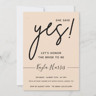 Elle a dit Oui Simple Invitation de douche nuptial