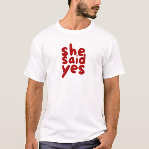 Elle a dit oui – T-shirt de célébration de fiançai