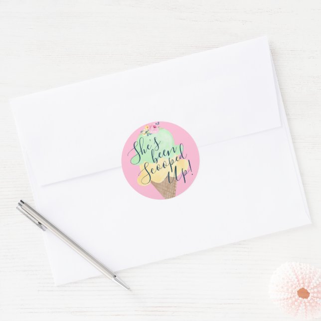 Elle a été ramassée Autocollants roses de glace (Enveloppe)