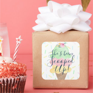 Elle a été récupérée Sticker Carré de crème glacée