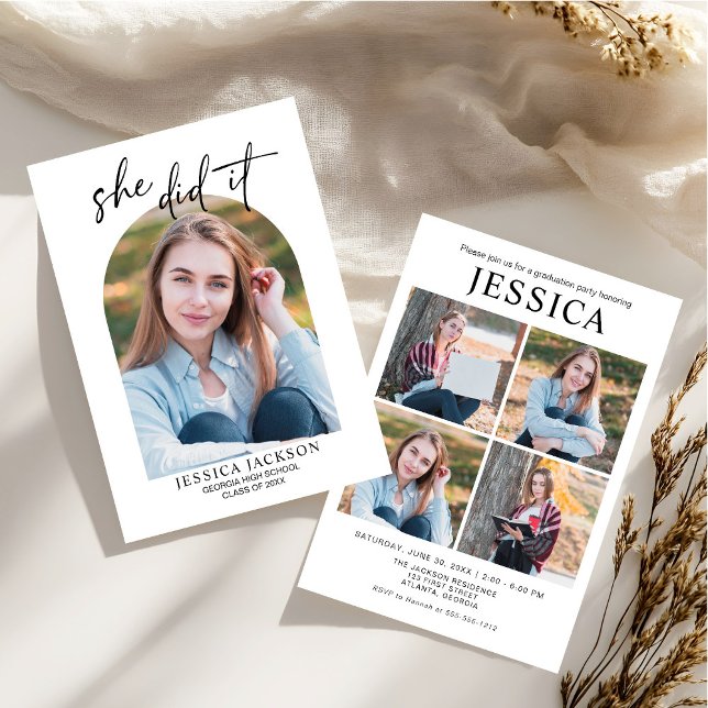 Elle a fait une invitation de remise de diplôme mu (Créateur téléchargé)