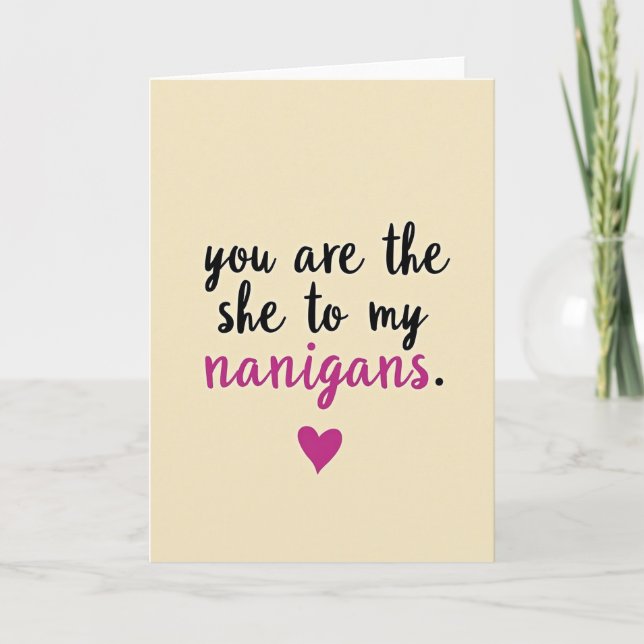 Elle à Mes Pitreries Carte d'Amour Drôle (Devant)