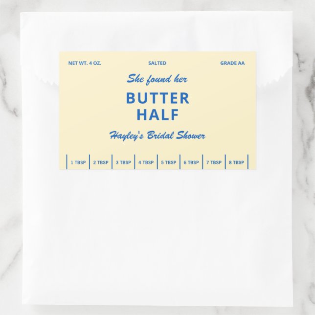 Elle a Trouvé Sa Moitié de Beurre Étiquette de Bab (Sac)