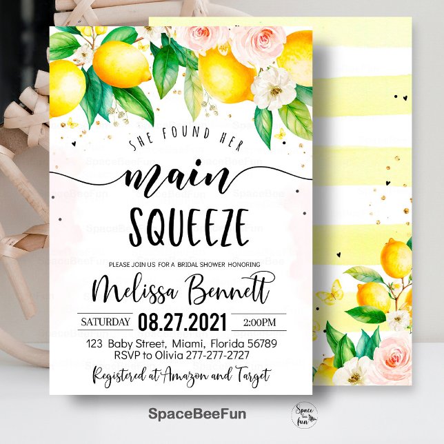 Elle A Trouvé Ses Principaux Invitations Fêtes des (main squeeze bridal,bridal shower,bridal shower brunch,bridal invitation,lemonade bridal,she found h)