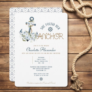 Elle A Trouvé Son Ancre Invitation Fête des mariée