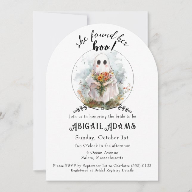 Elle A Trouvé Son Boo ! - Invitation à la douche n (Devant)