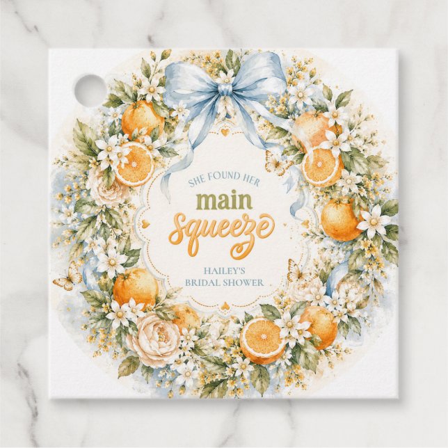 Elle a trouvé son étiquette de mariage Citrus Oran (Devant)