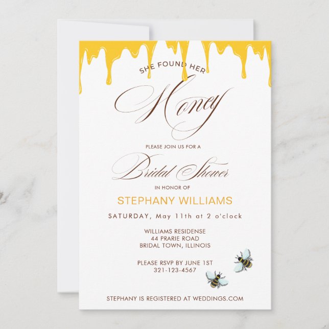 Elle a trouvé son invitation de douche nuptiale Ho (Devant)