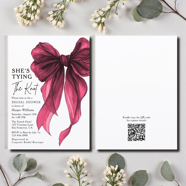 Elle Attache Le Nœud Code QR Invitation Enterremen (Créateur téléchargé)