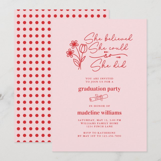 Elle Croyait Qu'Elle Pourrait Faire Une Invitation (Devant / Derrière)