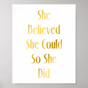 Elle Croyait Qu'Elle Pouvait Motiver Citer Poster