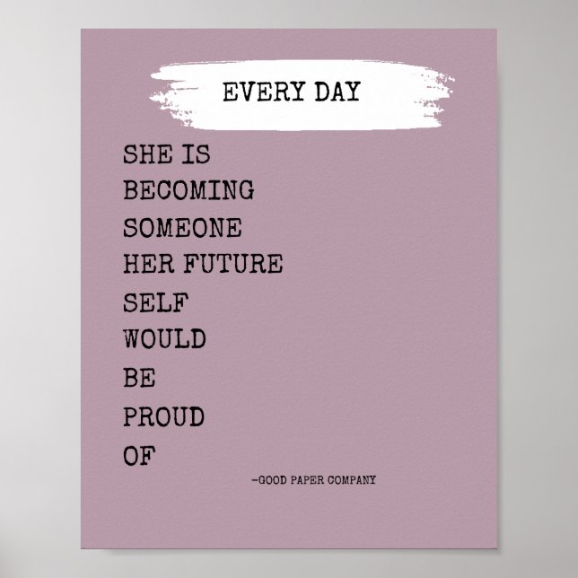 Elle devient une affiche de motivation (Devant)