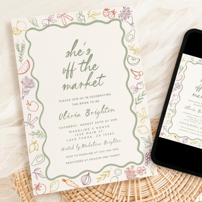Elle est hors du marché Invitation pour une fête d (Créateur téléchargé)