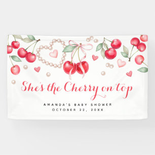Elle est la cerise sur le dessus Bannière Baby Sho