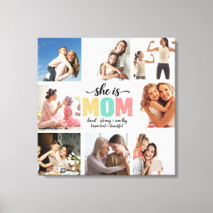 Elle est Maman Collage Photo Toile Étirée Impressi