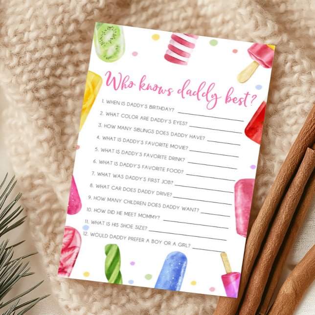 Elle est prête à éclater Je ne sais qui connaît le (Popsicle Baby Shower Who Knows Daddy Best Game)