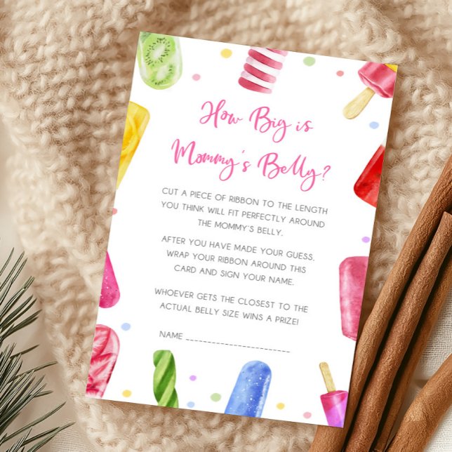 Elle est prête à éclater Jeu Quelle est la taille  (Popsicle Baby Shower How Big Is Mommy's Belly Game)