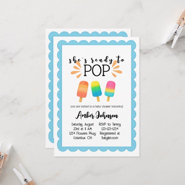 Elle est prête à lancer une invitation au Baby sho (Devant/Arrière en situation)